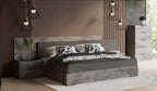 Nova Domus Ferrara Modern Volcano Oxide Grey Bed With Nightstands Model VGACFERRARA-BED-2NS-SET