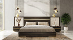 Nova Domus Velondra Modern Eucalypto & Marble Bed With Two Nightstands Model VGACVELONDRA-BED-2NS