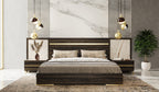 Nova Domus Velondra Modern Eucalypto & Marble Bed With Two Nightstands Model VGACVELONDRA-BED-2NS