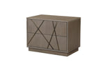 Modrest Nixa Modern Beige Velvet & Brushed Bronze & Birch Bed With Nightstands Queen Model VGVC-BD1909-BED-NS-BGE-Q