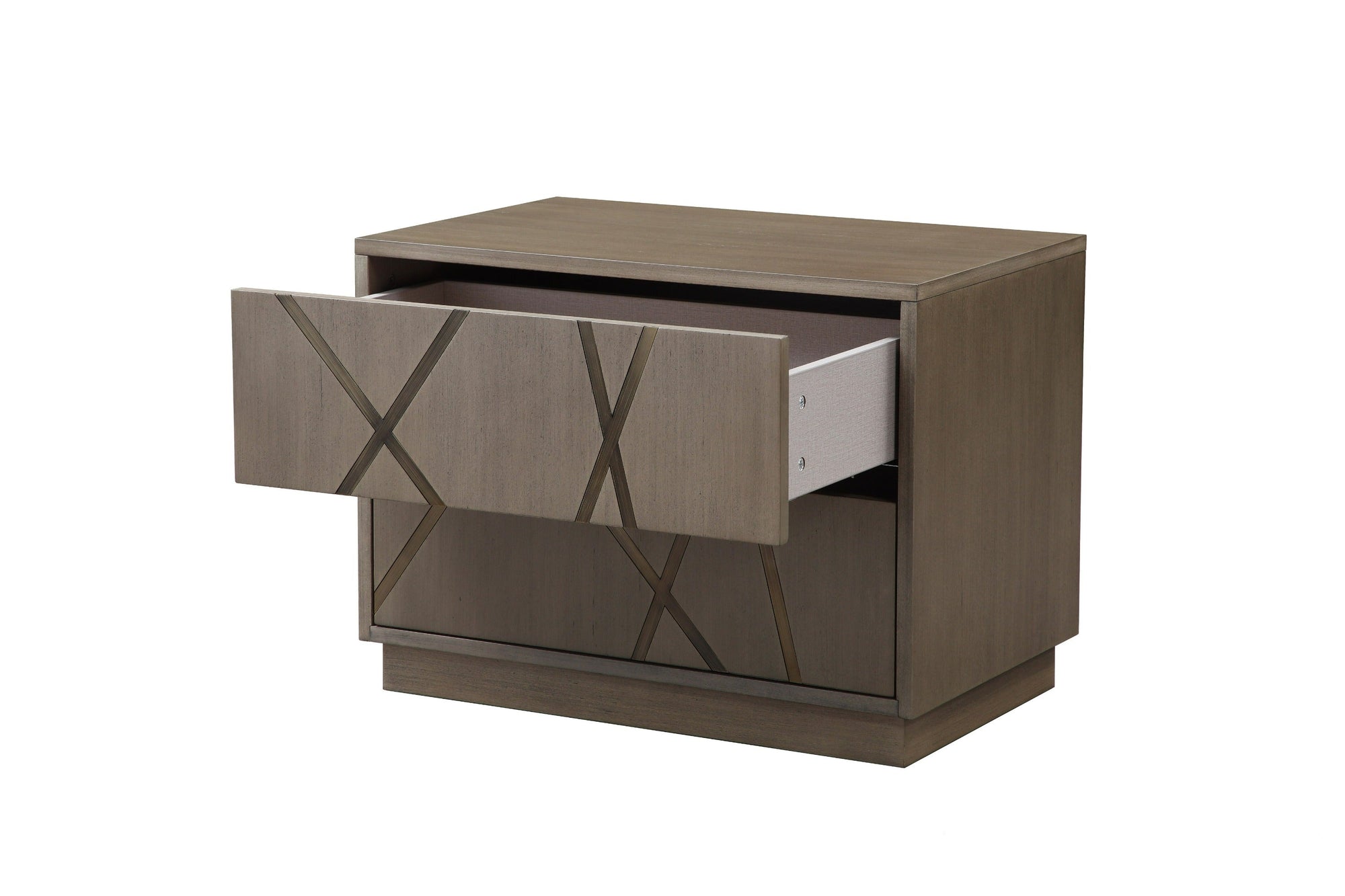 Modrest Nixa Modern Beige Velvet & Brushed Bronze & Birch Bedroom Set Model VGVC-BD1909-SET-BGE