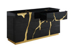 Modrest Aspen Modern Black And Gold Dresser Model VGVC-J1801-D-L-W