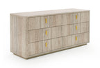 Nova Domus Roma Modern Faux Travertine & Gold Dresser Model VGAN-ROMA-DRS
