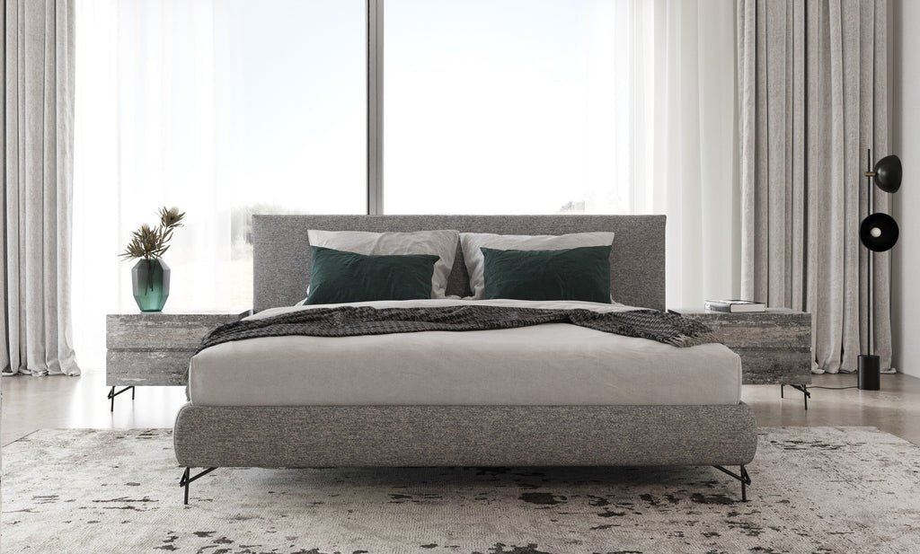 Nova Domus Aria Italian Modern Multi Grey Bed And Two Nightstands Model VGAC-ARIA-BED-BN