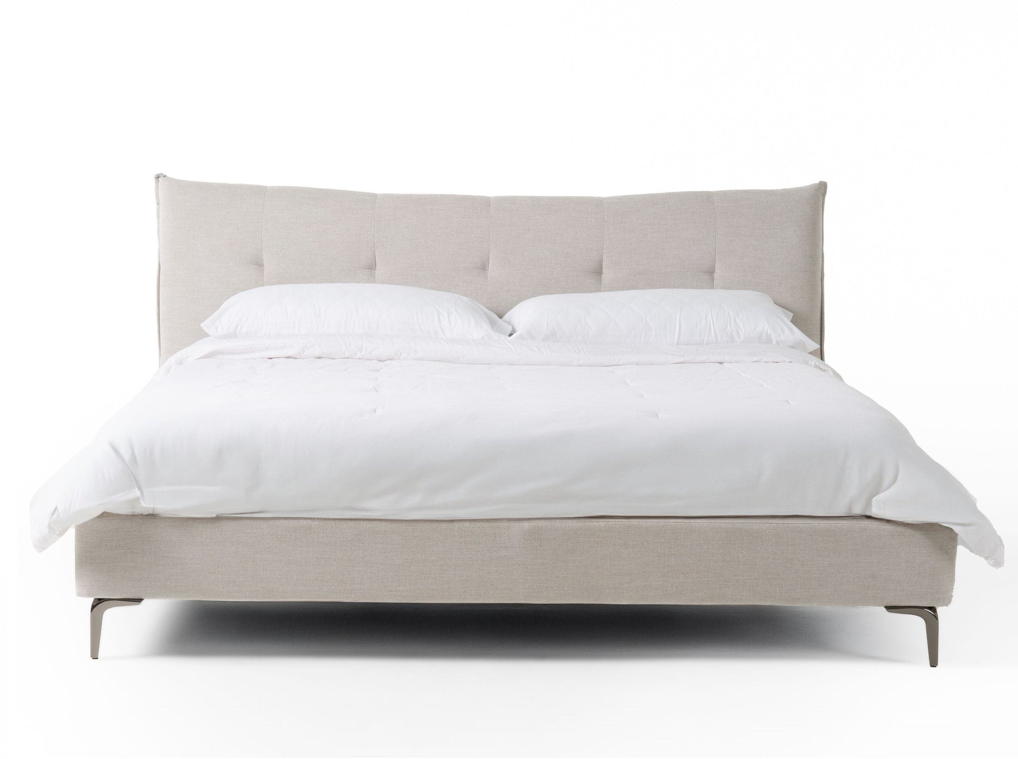 Lit Eastern King Modrest Dysart moderne en tissu gris, modèle VGMB-B029-BED-EK