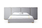 Modrest Athena & Rothsay Modern Grey Fabric & Wenge & Gold Bedroom Set Model VGVC-BD2233-SET-EK