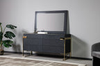 Modrest Athena & Rothsay Modern Grey Fabric & Wenge & Gold Bedroom Set Model VGVC-BD2233-SET-EK