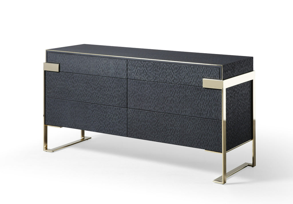 Modrest Athena & Rothsay Modern Grey Fabric & Wenge & Gold Bedroom Set Model VGVC-BD2233-SET-EK