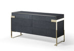 Modrest Athena & Rothsay Modern Grey Fabric & Wenge & Gold Bedroom Set Model VGVC-BD2233-SET-EK