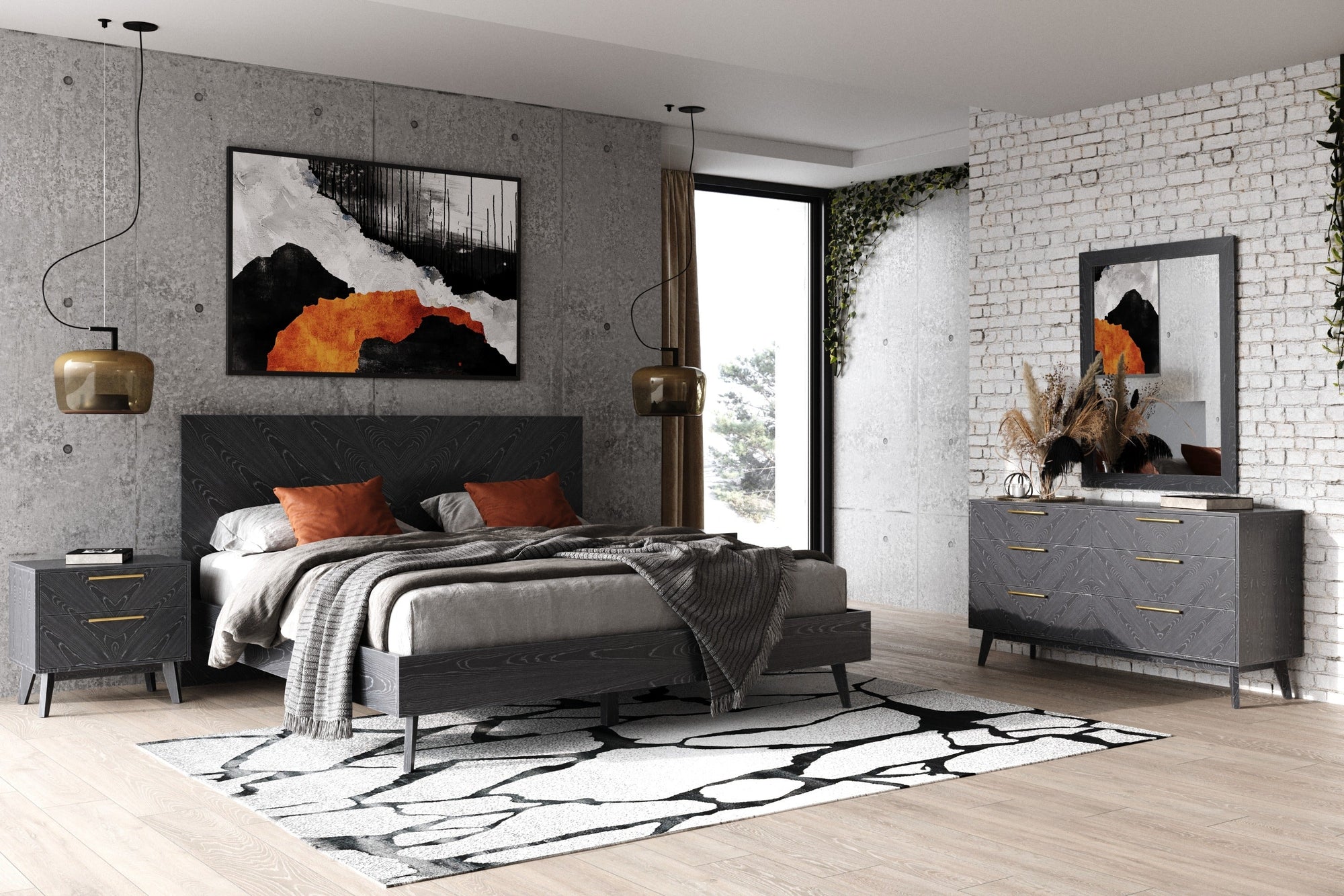 Modrest Diana Modern Grey Ash Bedroom Set Model VGMABR-132-SET