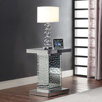 ACME Nysa Mirrored & Faux Crystals End Table Model 81412