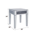 ACME Noralie Mirrored & Faux Diamonds End Table Model 81417