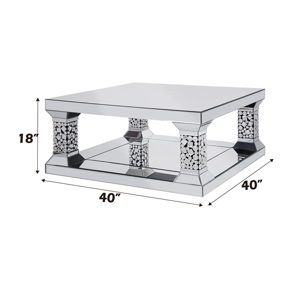 ACME Kachina Mirrored & Faux Gems Coffee Table Model 81425