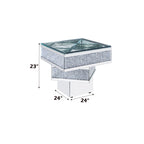 ACME Noralie Mirrored & Faux Diamonds End Table Model 81467