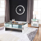 ACME Nysa Mirrored & Faux Crystals End Table Model 81472