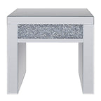 ACME Noralie Mirrored & Faux Diamonds End Table Model 81477