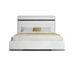Modrest Cartier Modern White Vegan Leather & Stainless Steel Bedroom Set Model VGVC-BDA002-SET-WHT
