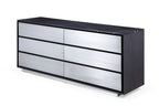 Modrest Concord Modern Grey Velvet & Black Marble & Black Ash & Aluminum Bedroom Set Model VGVC-BD2311-2301-SET