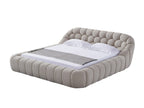 Lit en tissu beige moderne Divani Casa Yolonda, modèle VGEV-A127-BED-BGE