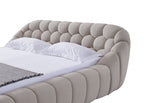 Lit en tissu beige moderne Divani Casa Yolonda, modèle VGEV-A127-BED-BGE