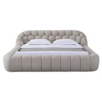 Lit en tissu beige moderne Divani Casa Yolonda, modèle VGEV-A127-BED-BGE