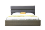 Modrest Lois Modern Grey Leather & Beige Shagreen Bedroom Set Model VGVC-BD2408-SET-EK