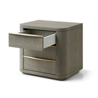 Modrest Lois Modern Grey Leather & Beige Shagreen Bedroom Set Model VGVC-BD2408-SET-EK