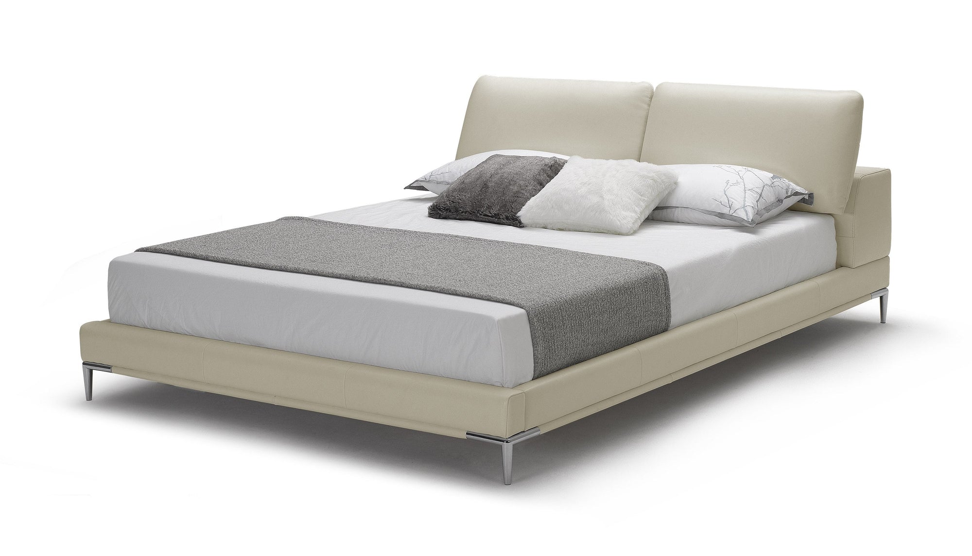 Lit en cuir gris clair moderne Eastern King Modrest Pearson, modèle VGKK-B-177-BED-GRY-EK