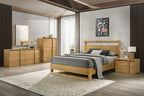 Queen Nova Domus Berlin Modern Natural Oak Bedroom Set Model VGMA-BR-92-SET-NAT-Q