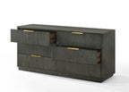 Nova Domus Santa Barbara & Santa Monica Modern Grey Fabric & Grey Wash Bedroom Set Model VGMA-BR-152-BR-144-SET-GRY