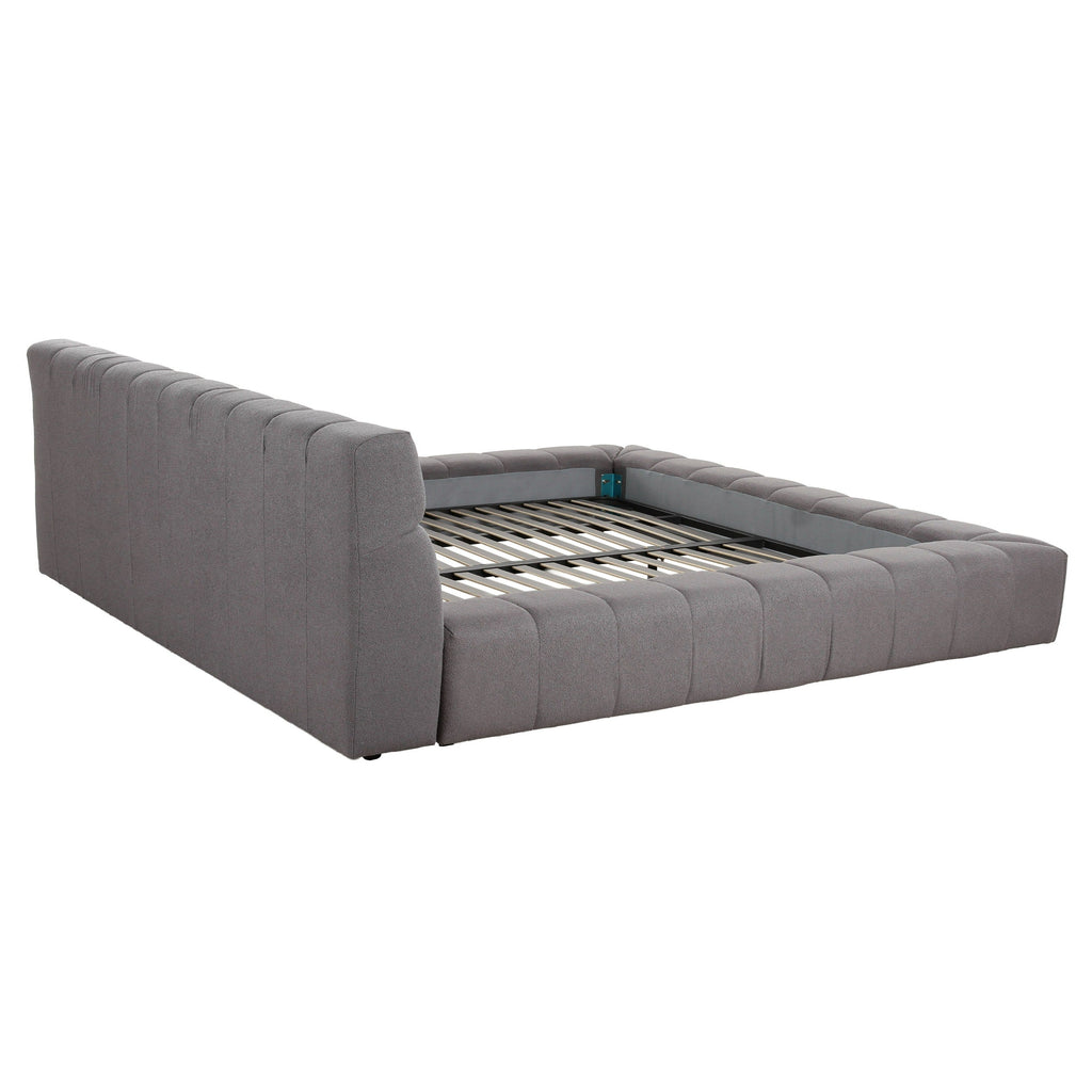 Lit moderne capitonné en tissu gris Divani Casa Tyree, modèle VGOD-DY-22116-GRY