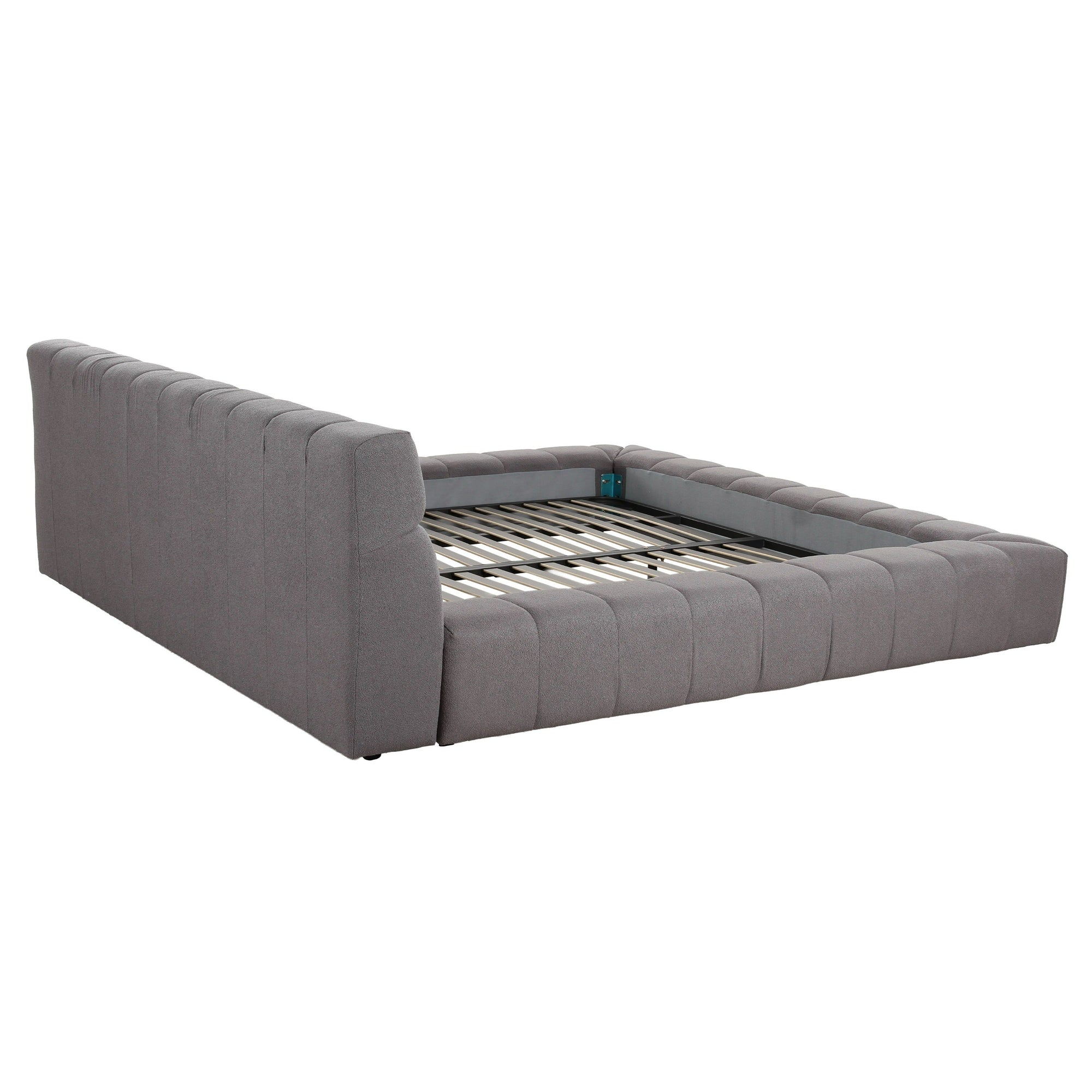 Lit moderne capitonné en tissu gris Divani Casa Tyree, modèle VGOD-DY-22116-GRY