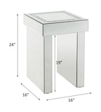ACME Noralie Mirrored & Faux Diamonds End Table Model 84702