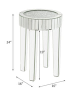 ACME Noralie Mirrored Faux Diamonds End Table Model 84712