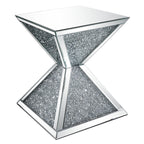 ACME Noralie Mirrored & Faux Diamonds End Table Model 84902
