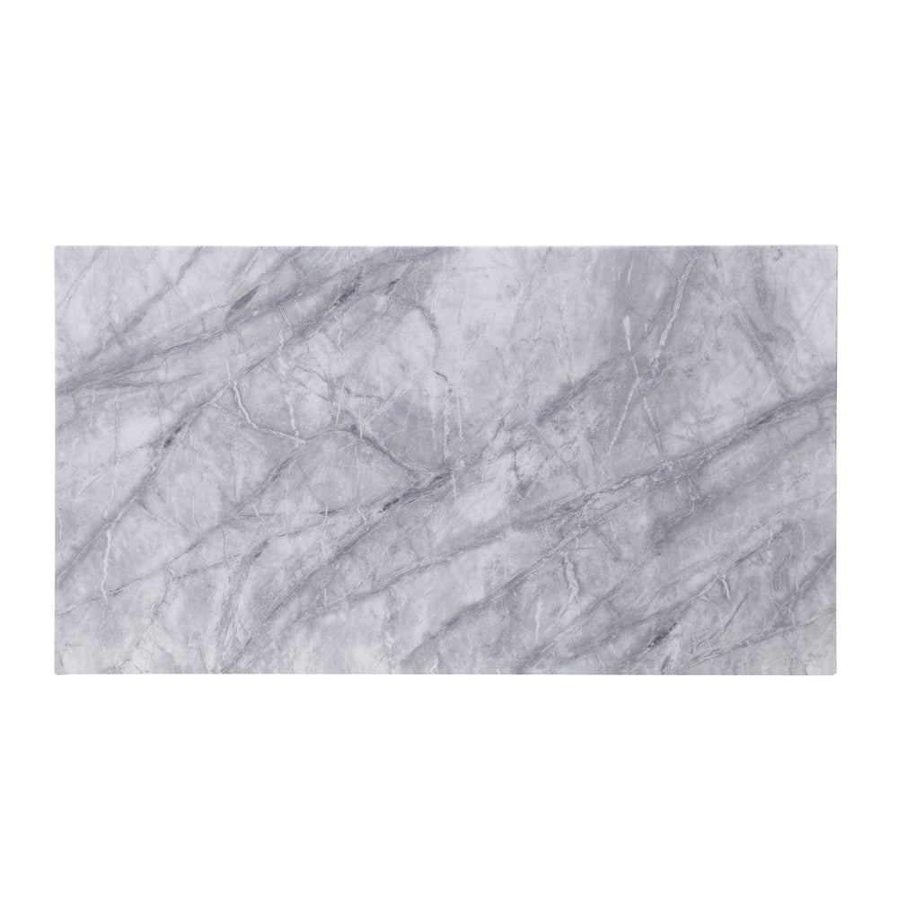 ACME Satinka Light Gray Engineered Marble & Mirrored Silver Coffee Table Model 87215