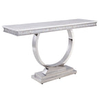 Table basse ACME Zander en marbre blanc reconstitué et argent miroir, modèle 87359