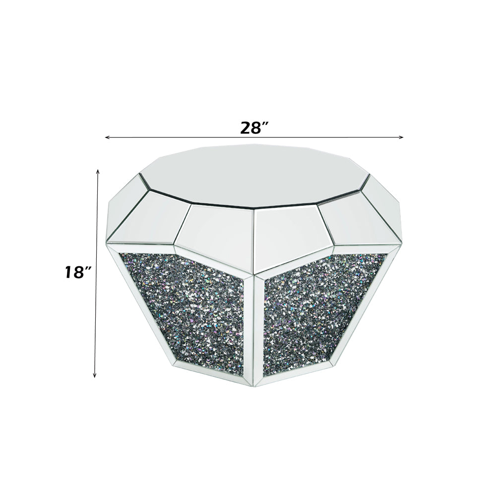 ACME Noralie Mirrored & Faux Diamonds Coffee Table Model 88005