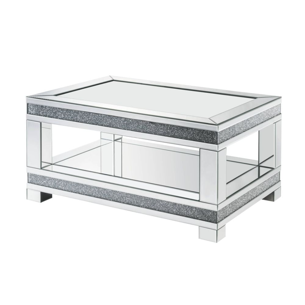 ACME Noralie Mirrored & Faux Diamonds Coffee Table Model 88020