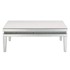 ACME Lotus Mirrored Faux Ice Cube Crystals Coffee Table Model 88050