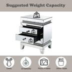 ACME Lotus Mirrored Faux Ice Cube Crystals Accent Table Model 88054