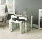 ACME Nysa Mirrored & Faux Crystals Inlay Accent Table Model 88065