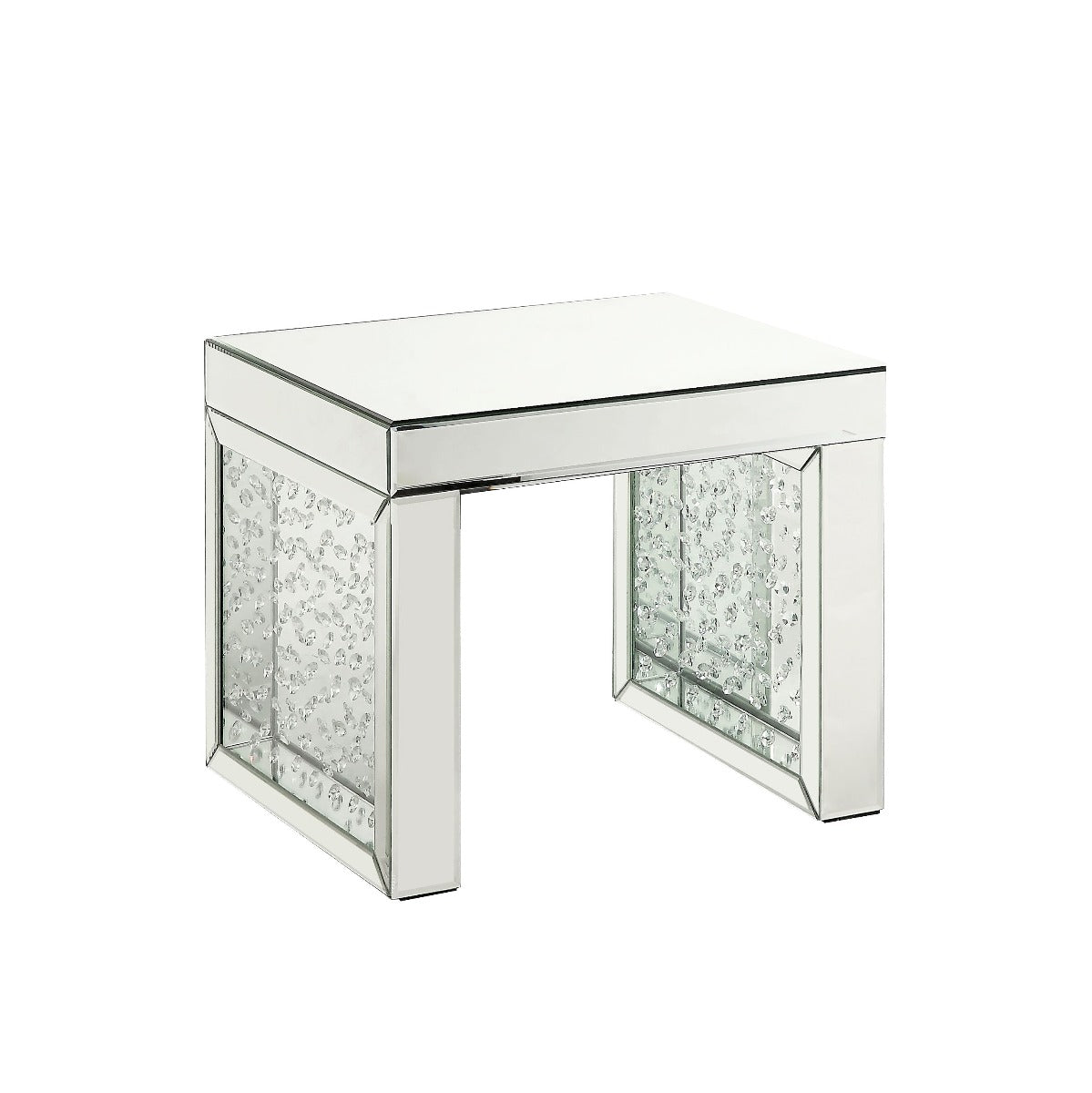 ACME Nysa Mirrored & Faux Crystals Inlay Accent Table Model 88066