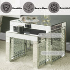 ACME Nysa Mirrored & Faux Crystals Inlay Accent Table Model 88066
