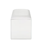 ACME Nysa Ivory Synthetic Leather Mirrored & Faux Crystals Vanity Stool Model 90158