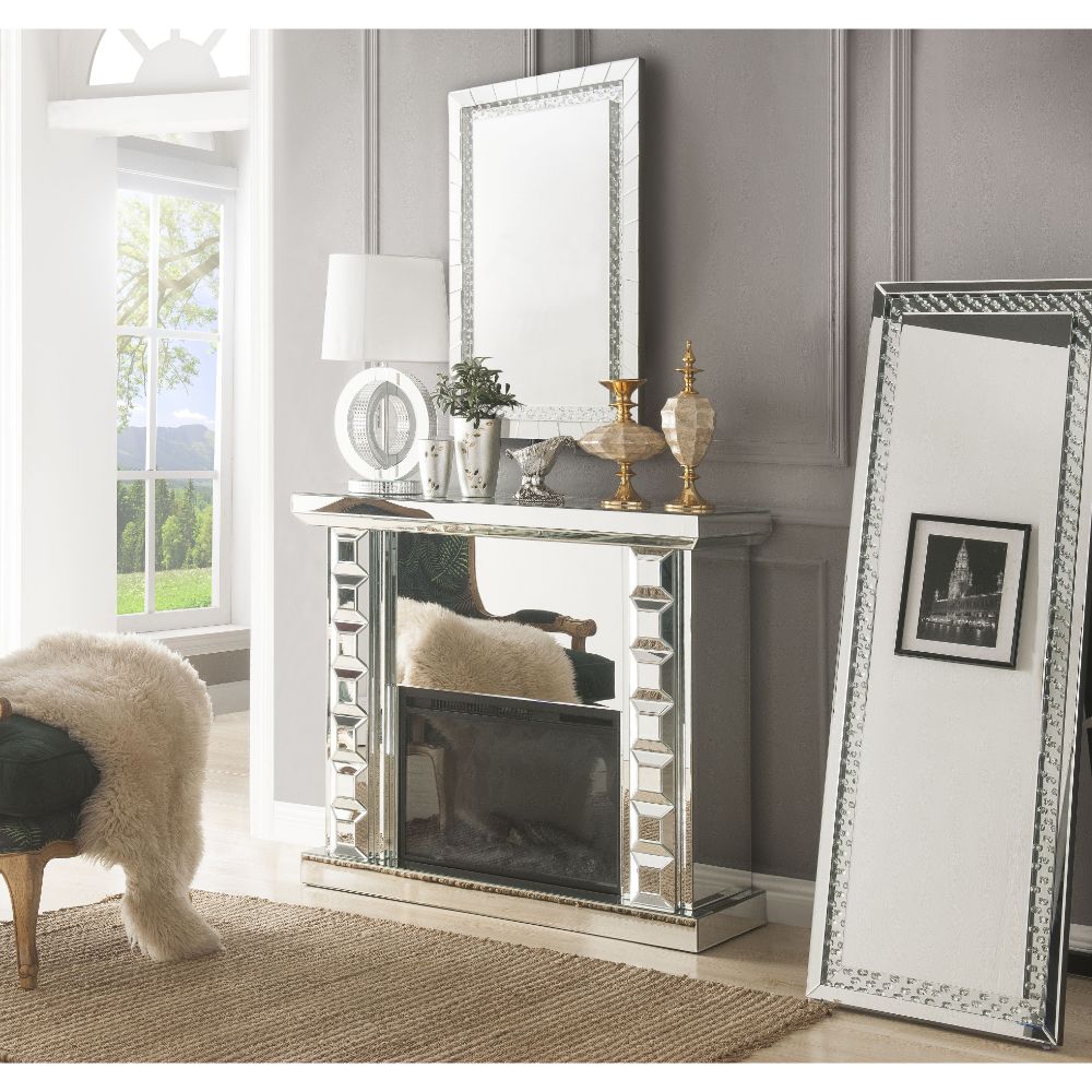 ACME Dominic Mirrored Fireplace Model 90202