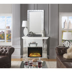 ACME Nysa Mirrored & Faux Crystals Fireplace Model 90204