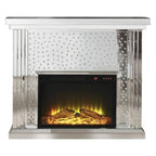ACME Nysa Mirrored & Faux Crystals Fireplace Model 90204