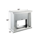 ACME Nysa Mirrored & Faux Crystals Fireplace Model 90204