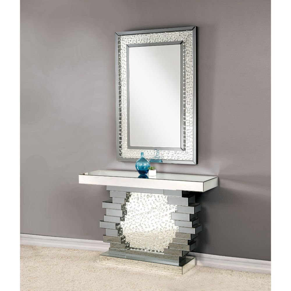 ACME Nysa Mirrored & Faux Crystals Console Table Model 90232